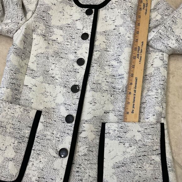 NWOT Karl Lagerfeld Blazer Jacket women’s Size 2 textured black piping Career - Picture 7 of 13